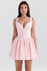Brigitte Strawberry Shortcake Gingham Corset Mini Dress