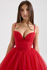 Princess Holly Red Tulle Mini Dress