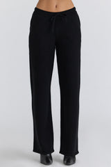 Chelsea Black Cashmere + Wool Trousers