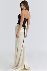 Sorcha Black & Champagne Corset Maxi Gown