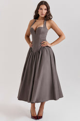 Coquette Smoke Halter Midi Dress