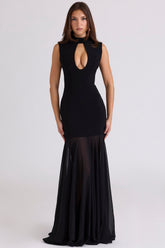 Raphaella Black Keyhole Maxi Dress