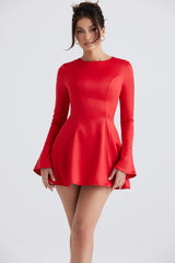 Sacha Red Satin Mini Dress