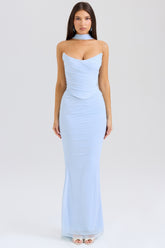 Cassidy Bluebell Fluted Hem Maxi Skirt