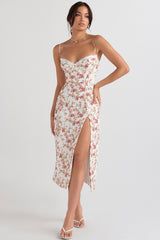 Charlotte Rose Print Corset Midi Sundress