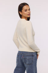 Poppie Cream Wool + Cashmere Pink Floral Embroidered Cardigan