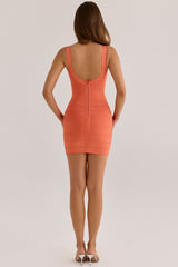 The OG Papaya Scoop Neck Bandage Mini Dress