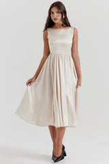 Shayla Vintage Cream Midi Dress