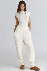 Geena Ivory Wool Boucle Knit Trousers