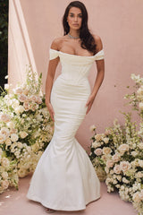 Antoinette Ivory Corset Off Shoulder Bridal Gown - Limited Edition