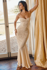 Felicia Vanilla Chiffon & Lace Gown