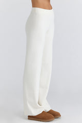 Andie Ivory Merino Wool Knit Trousers