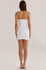 The Contour True White Sculpting Halter V Waist Mini Bandage Dress