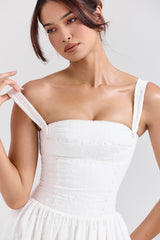 Vivien White Broderie Anglais Midi Sundress
