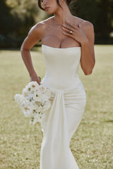 Camellia Ivory Strapless Satin Bridal Gown