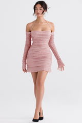 Estella Soft Pink Crystallised Dress