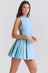 Ingrid Tuscan Blue Twill Mini Dress
