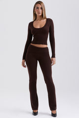 Ama Chocolate Cashmere Blend Trousers