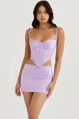 Elodie Orchid Satin Mini Skirt