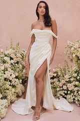 Delphine Ivory Draped Corset Bridal Gown - Limited Edition