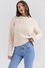Jasper Cream Chunky Cable Knit Sweater