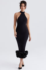 Juniper Black Peplum Midi Dress