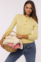Signature Lemon Cashmere + Merino Wool Cardigan