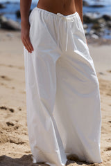 Jae White Cotton Wide Leg Trousers