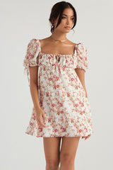 Princess Rose Print Mini Dress