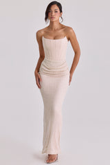 Arielle Champagne Hand Embellished Beaded Bridal Gown