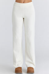 Andie Ivory Merino Wool Knit Trousers