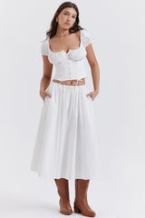 Kitty White Gathered Top