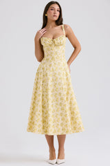 Carmen Buttercup Vintage Floral Print Cotton Bustier Sundress