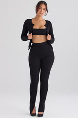 Mitzi Black Ribbed Knit Leggings