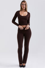Ama Chocolate Cashmere Blend Trousers