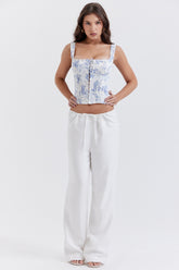 Cleo Ivory Linen Mix Trousers