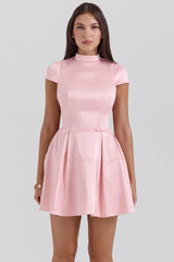 Saida Parisian Pink Backless Mini Dress