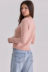 Signature Peach Cashmere + Merino Wool Cardigan