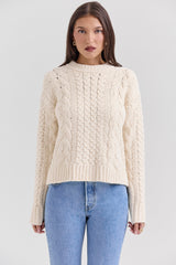 Jasper Cream Chunky Cable Knit Sweater