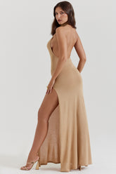 Selia Gold Knit Maxi Dress