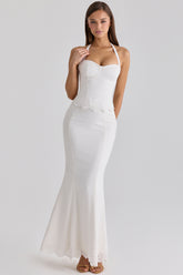 Isorella White Broderie Anglaise Cotton Maxi Skirt
