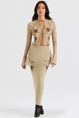 Lailah Artichoke Floral Maxi Skirt