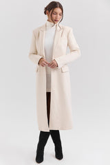 Remi Ivory Single Breasted Long Coat