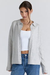 Devon Grey Cashmere + Merino Wool Knit Shirt