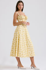 Carmen Buttercup Vintage Floral Print Cotton Bustier Sundress