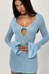Noya Ocean Blue Knit Mini Dress