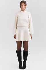 Cressida Cream Wool Cashmere Heavy Knit Sweater