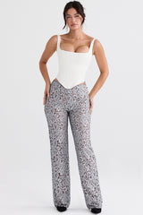 Mara Silver Metallic Lace Trousers