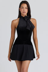 Blair Black Velvet PussyBow Bodysuit - Limited Edition