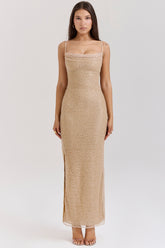 Calla Seapearl Embellished Maxi Dress